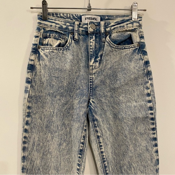 RSQ 90s Acid Wash Vintage Mom Skinny Denim Jeans - Picture 2 of 11